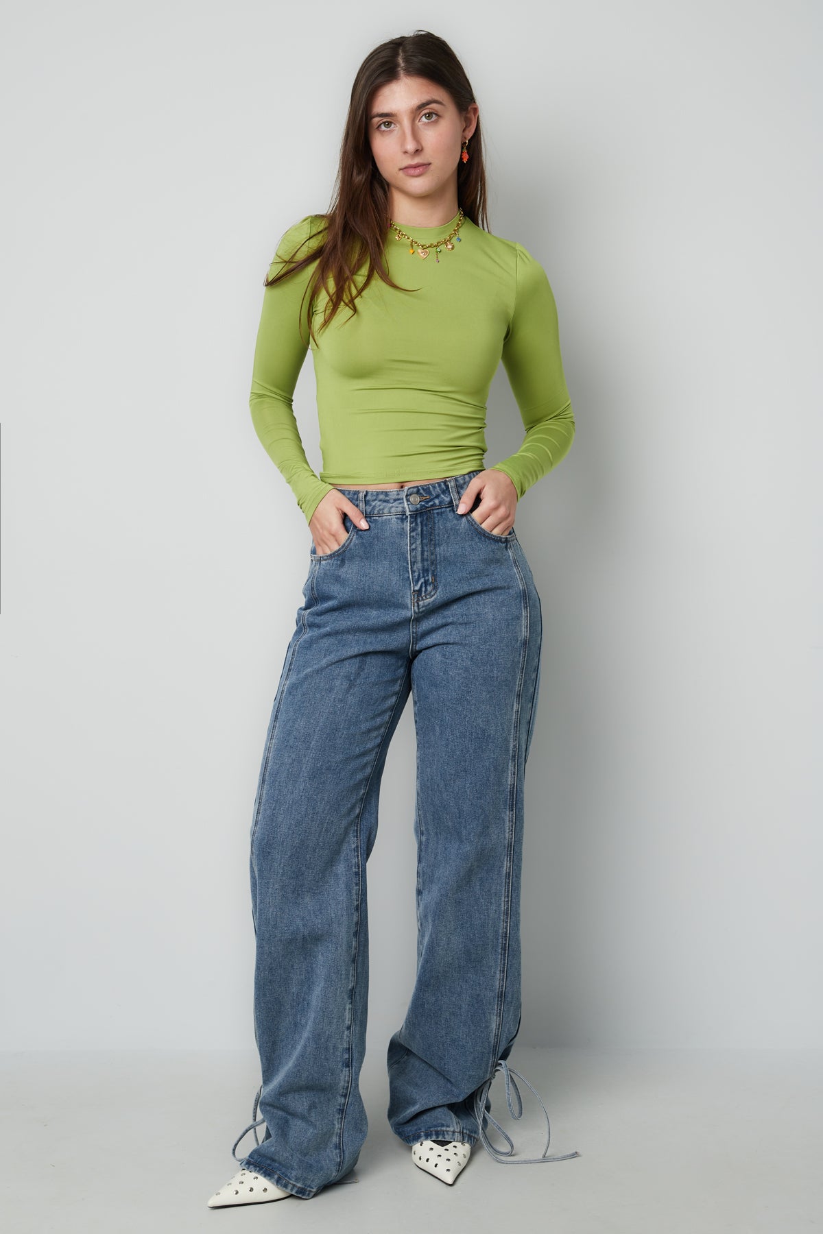 Jeans bossy bow