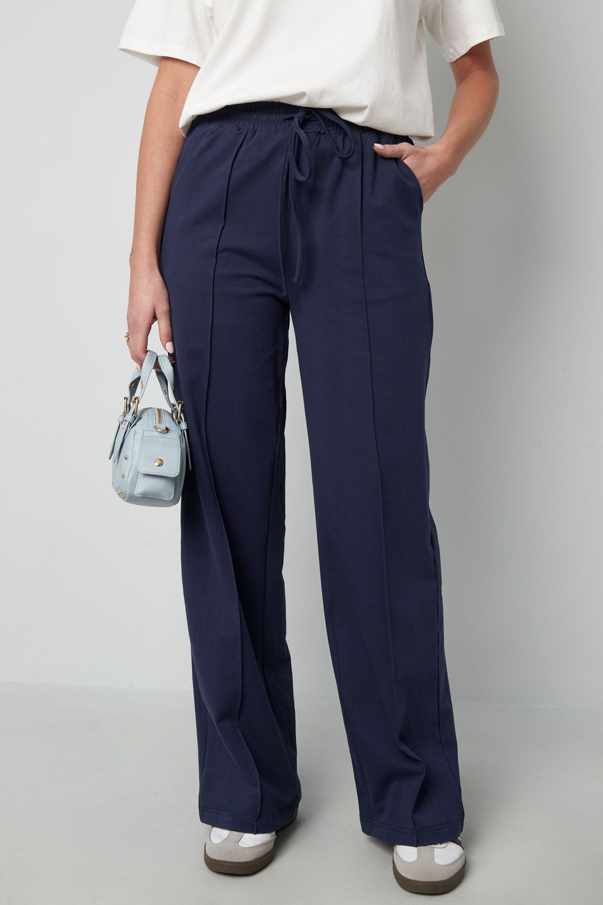 Cotton Vrouwen Wide Leg Pants Comfortabele Trekkoord Taille