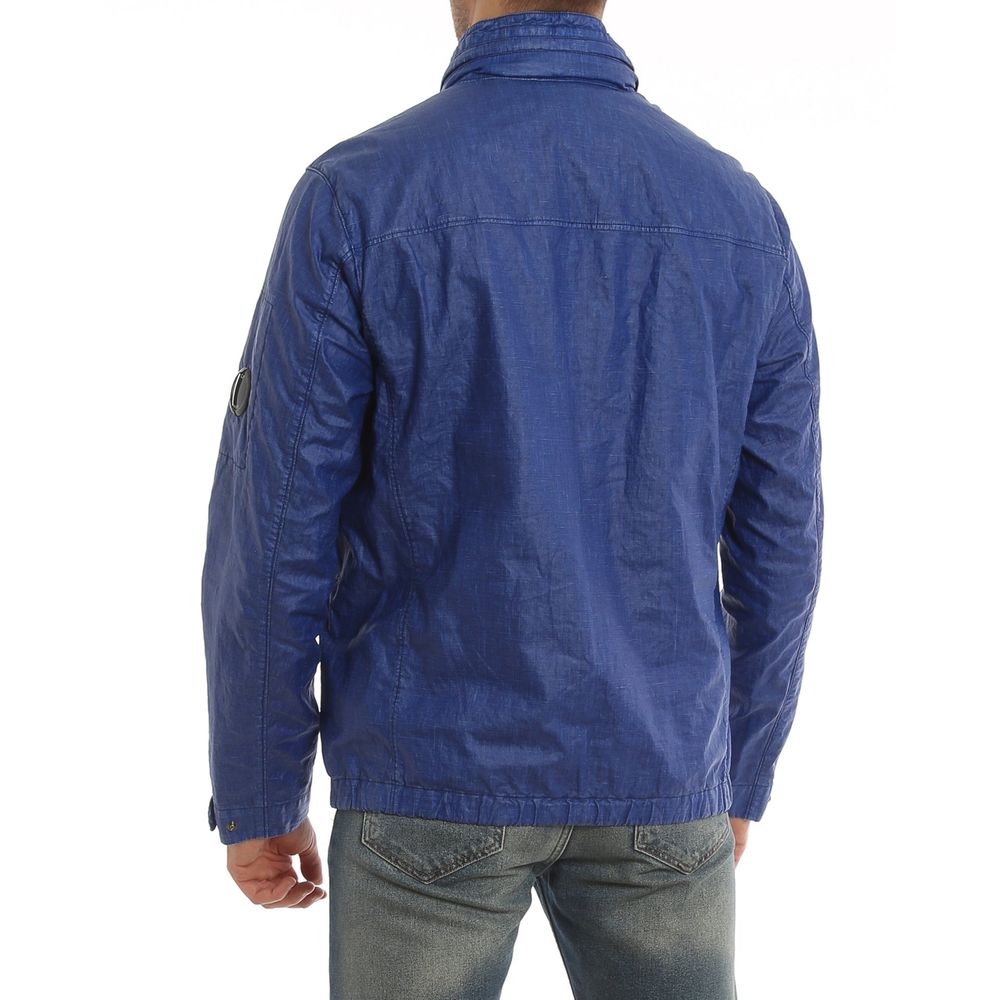Blue Linen Full-Length Jacket