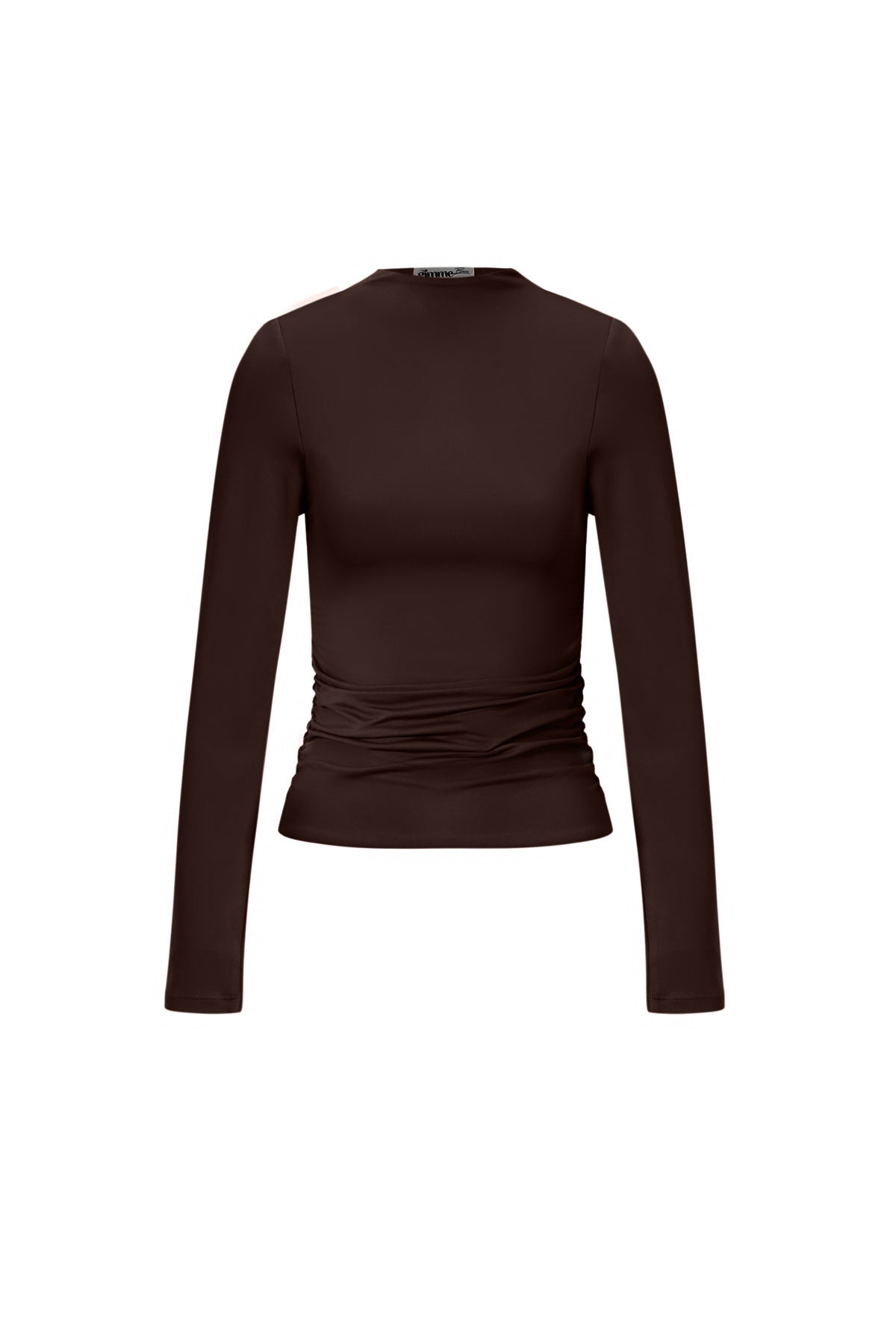 Gebreide Nylon Vrouwen Lange Mouw Top Basis Solide Kleur