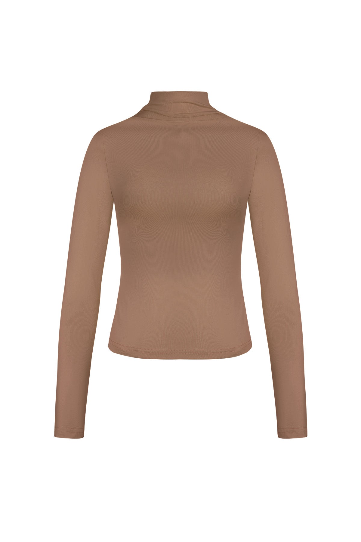 Polyester Vrouwen Lange Mouw Top Ribbel Hoge Kraag