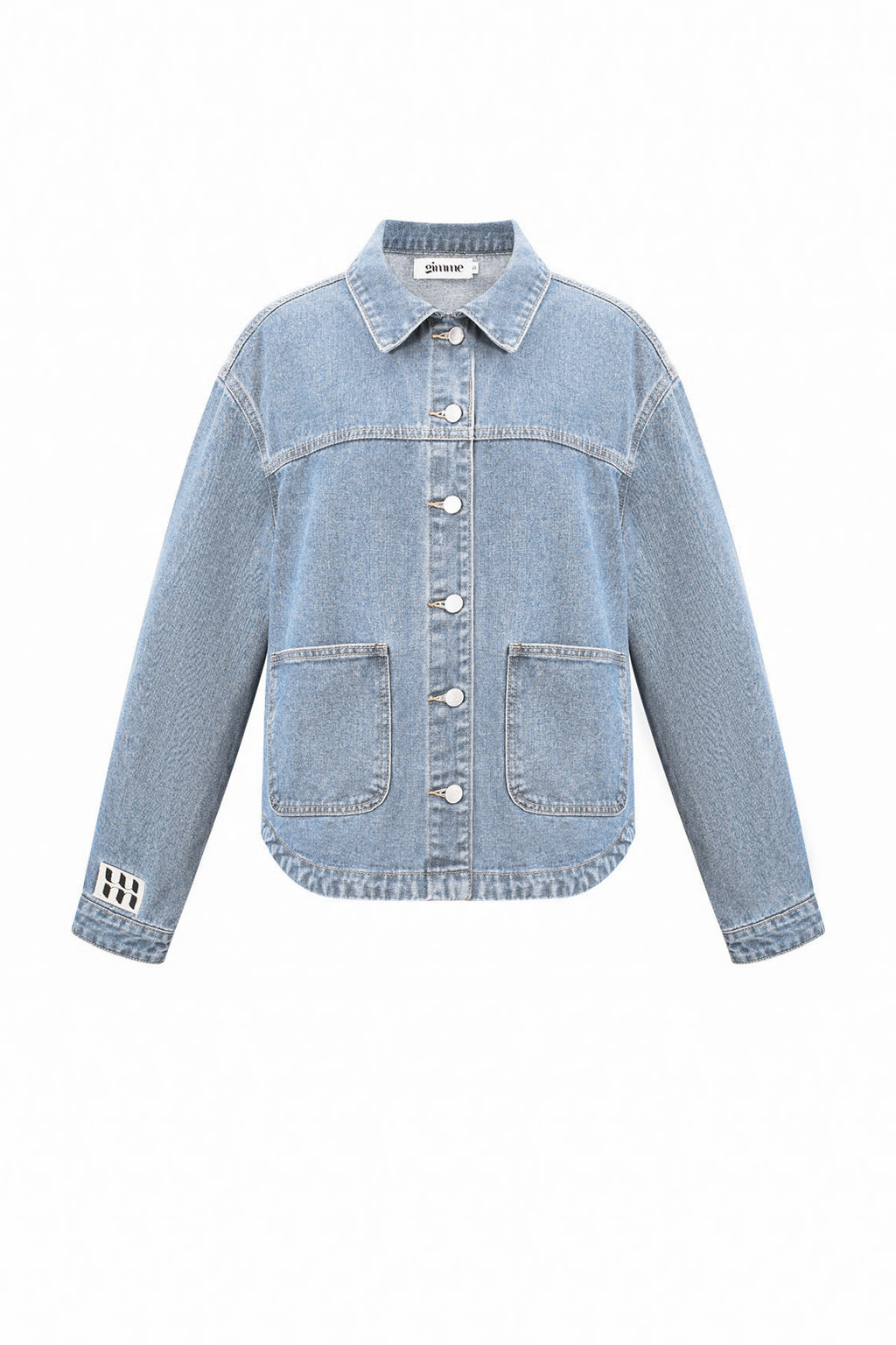Denim Vrouwen Jas Classic Fit met Merklogo Patch