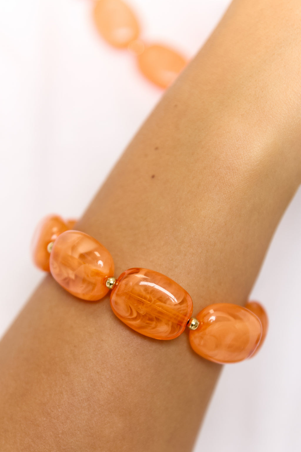 Armband met squoval  kralen
