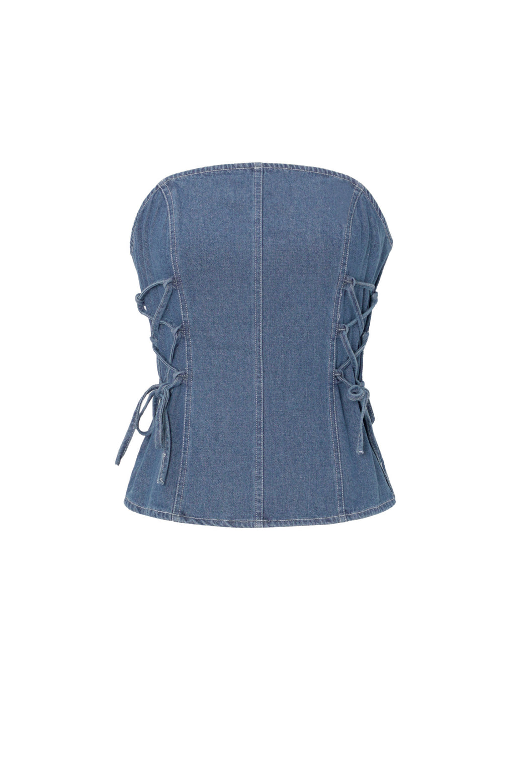 Geweven Denim Vrouwen Strapless Top Elegant Solide Kleur Lente/Zomer