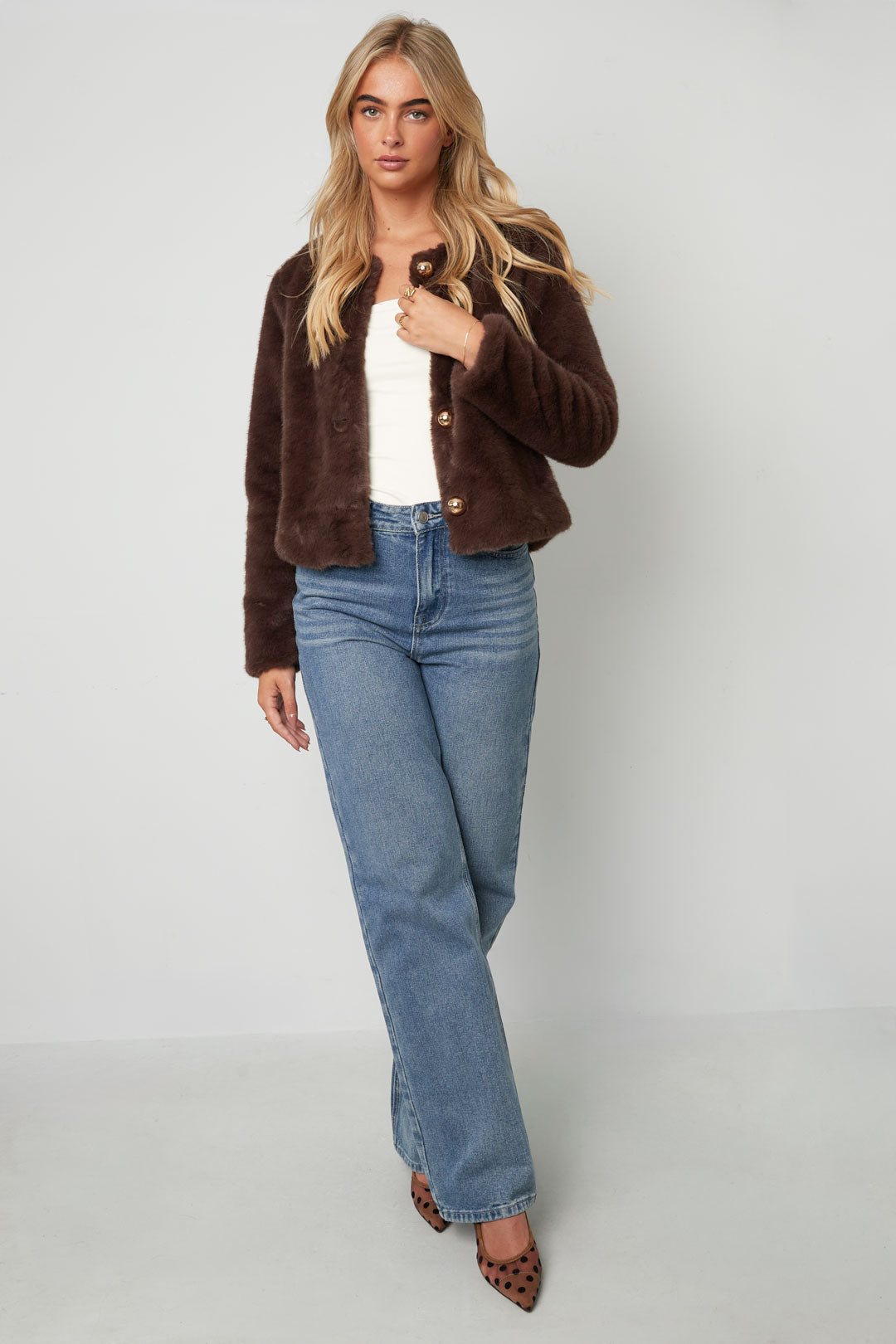 Woven Polyester Fiber Vrouwen Jas Elegant Solid Color Fall/Winter